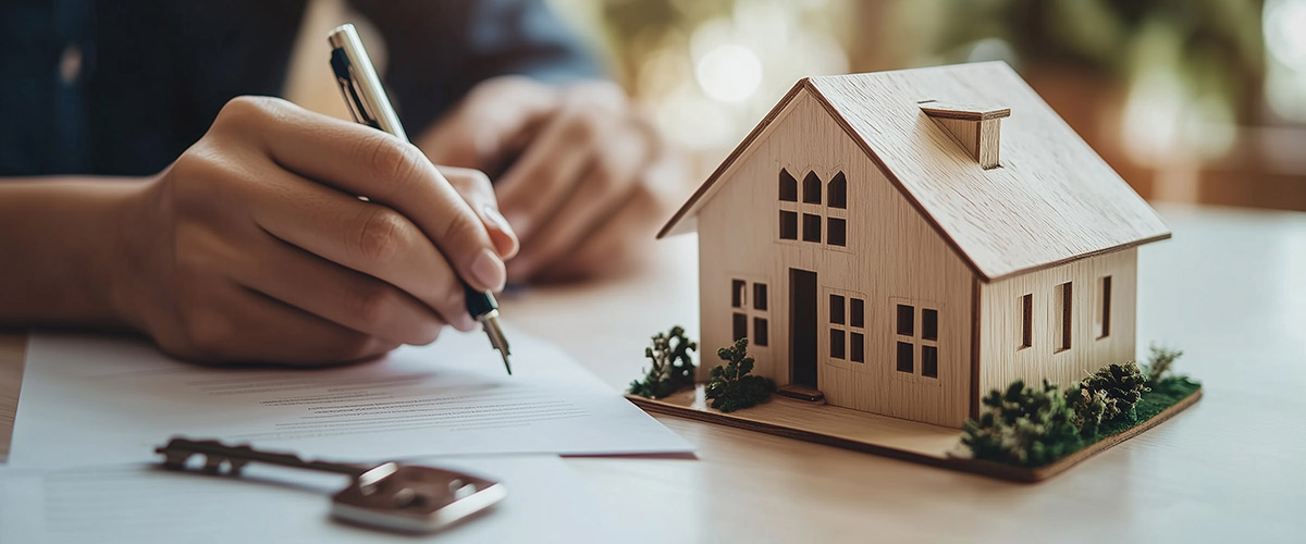 Person signs a real estate contract